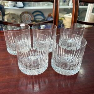Set de 5 vasos de cristal súper tallado para whisky
