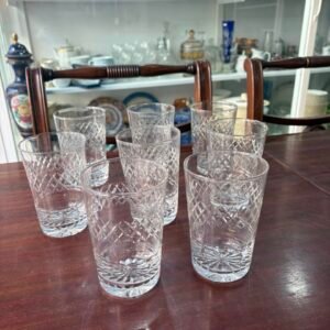 Juego de 8 vasos de cristal súper tallado