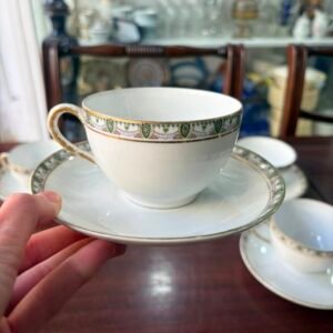 Juego de 6 dúos de té porcelana francesa LIMOGES