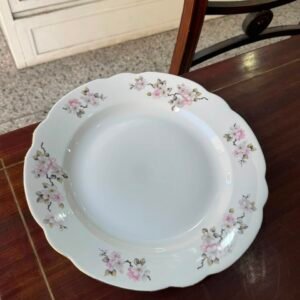 Fuente redonda porcelana verbano flor de durazno
