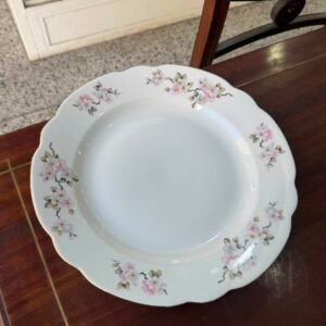 Fuente redonda porcelana verbano flor de durazno