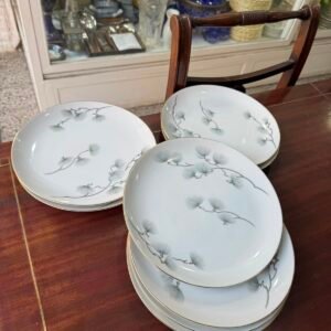 Juego de 8 platos playos porcelana tsuji