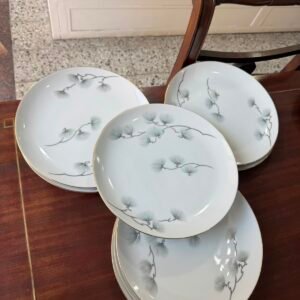 Juego de 8 platos playos porcelana tsuji