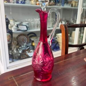 Botellón de cristal súper tallado rosa