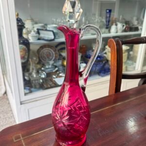 Botellón de cristal súper tallado rosa