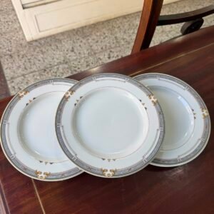 Set de 5 platos de postre porcelana apto lavavajillas y microondas