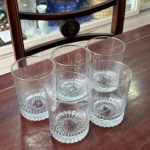 Set de 5 vasos de vidrio tallados