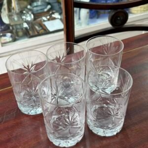 Set de 5 vasos de cristal súper tallados