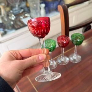 Set de 4 copas de cristal súper tallado estilo baccarar para licor