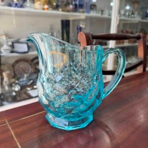 Jarra vidrio prensado celeste