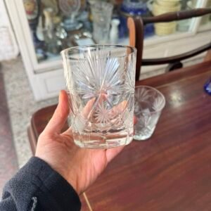 Set de 4 vasos de cristal súper tallado
