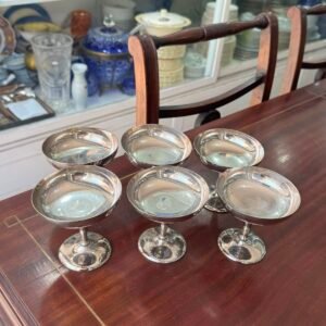 Juego de 6 copas para brindis o postre platería