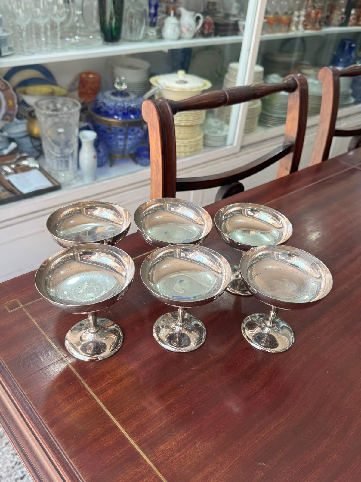 Juego de 6 copas para brindis o postre platería - Imagen 2