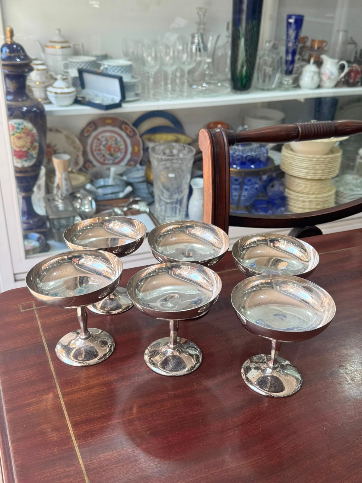 Juego de 6 copas para brindis o postre platería - Imagen 4