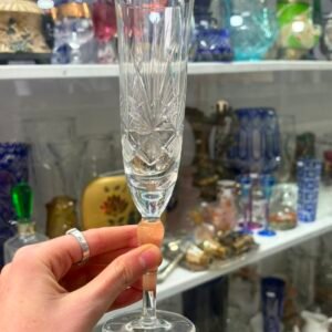 Juego de 6 copas de cristal súper tallado para champagne