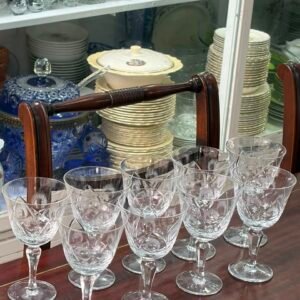 Juego de 9 copas de cristal súper tallado