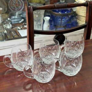 Set de 5 tazas de cristal súper tallado