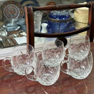 Set de 5 tazas de cristal súper tallado