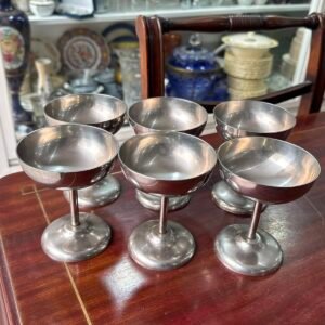 Juego de 6 copas metalicas de brindis o postre