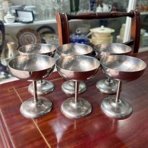 Juego de 6 copas metalicas de brindis o postre