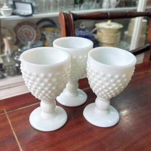 Set de 3 copas de opalina para agua o vino