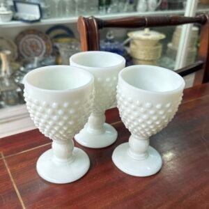 Set de 3 copas de opalina para agua o vino