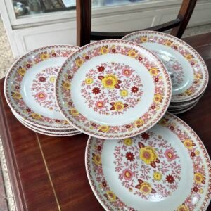 Juego de 12 platos playos porcelana MARLY