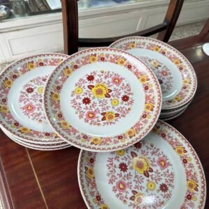 Juego de 12 platos playos porcelana MARLY