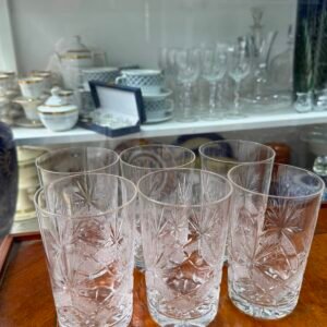 Juego de 6 vasos de cristal súper tallado