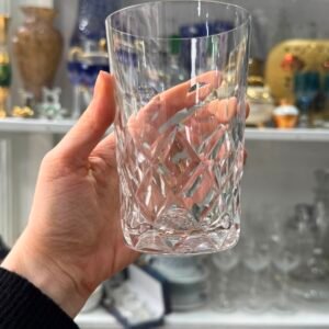 Exquisito juego de 6 vasos de cristal súper tallado