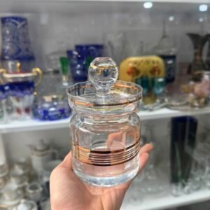 Dulcera de cristal con dorado