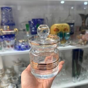 Dulcera de cristal con dorado