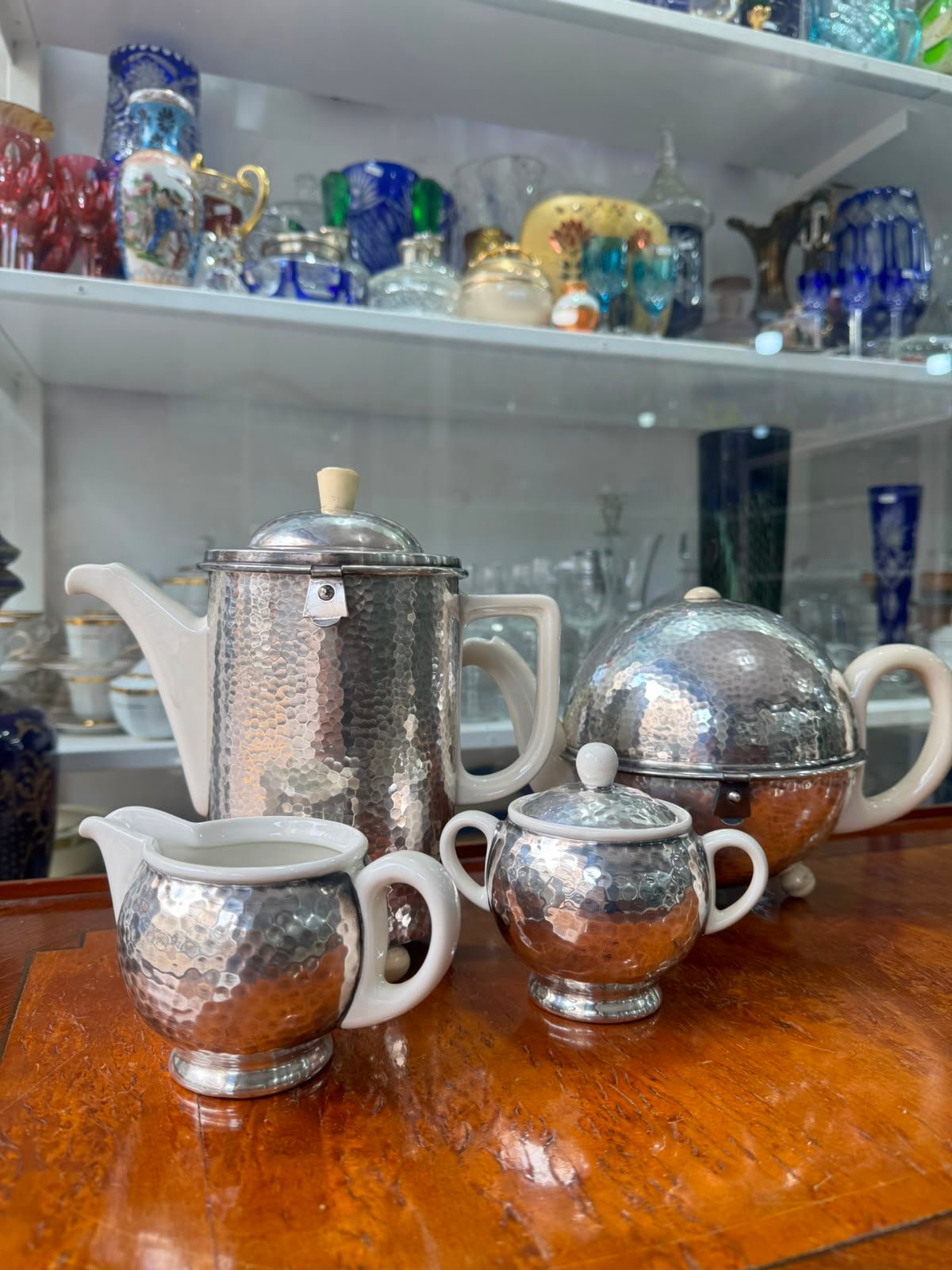 Servicio de té y café WMF aleman platería con porcelana