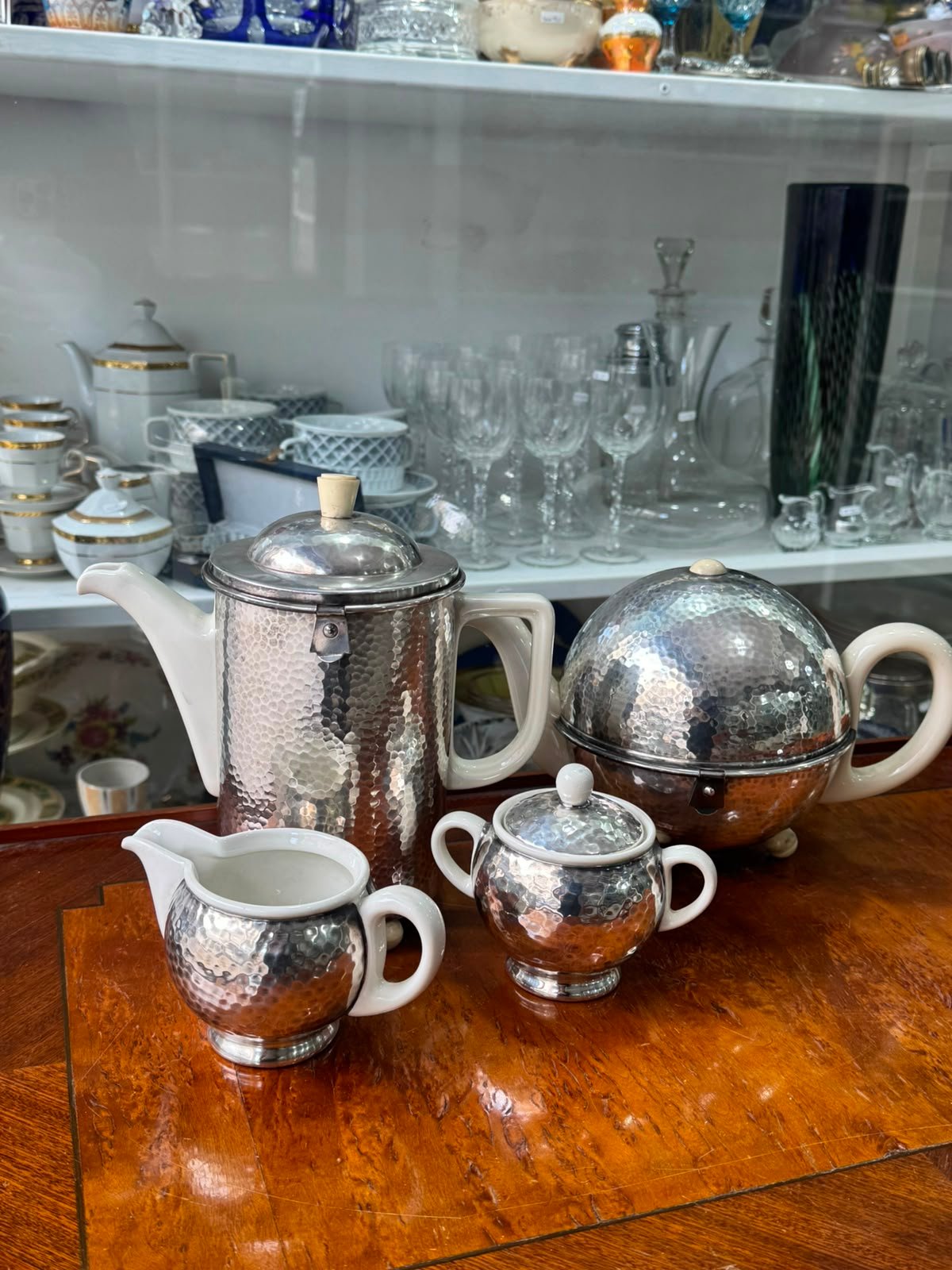 Servicio de té y café WMF aleman platería con porcelana - Imagen 12