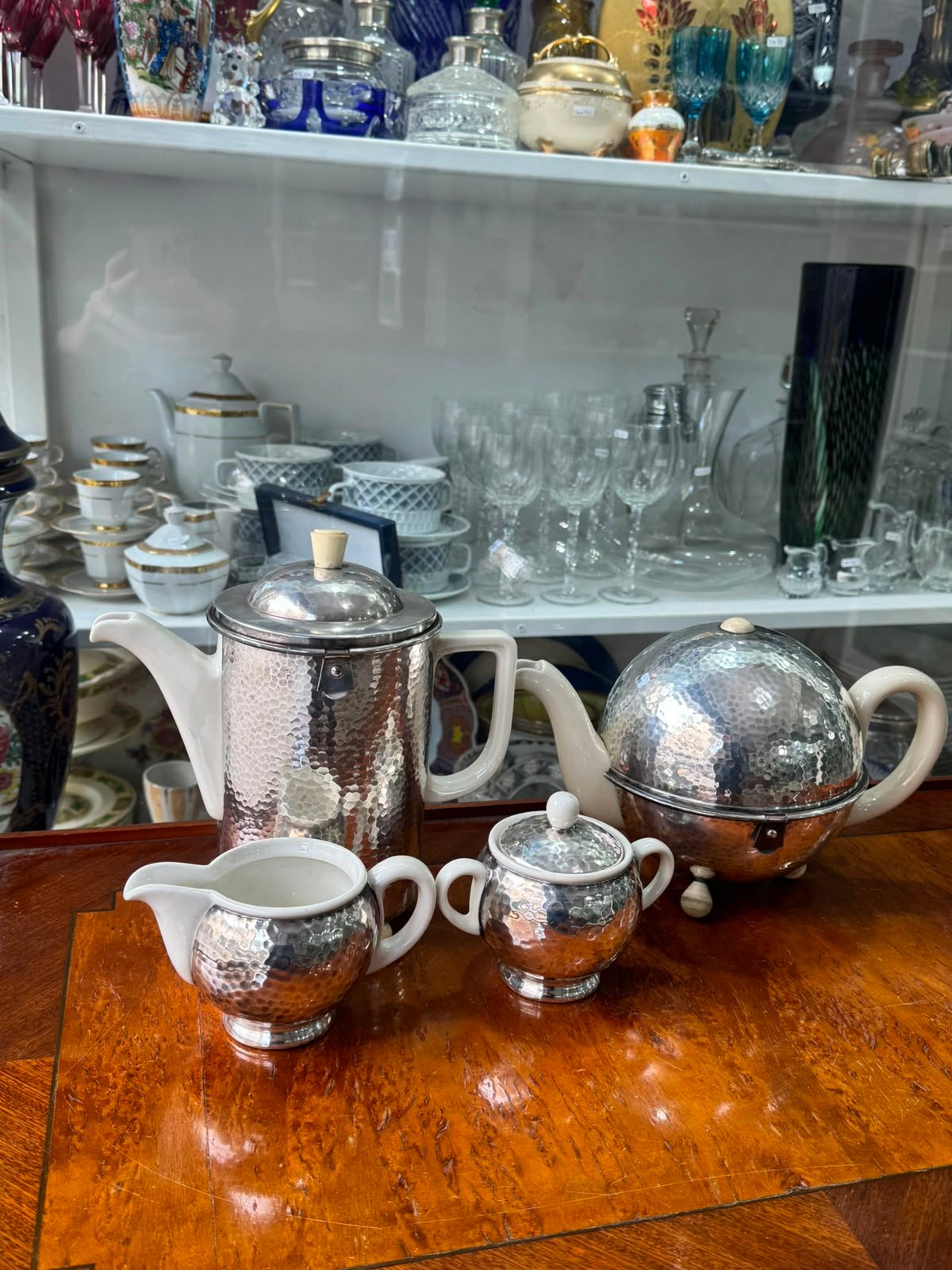 Servicio de té y café WMF aleman platería con porcelana - Imagen 11