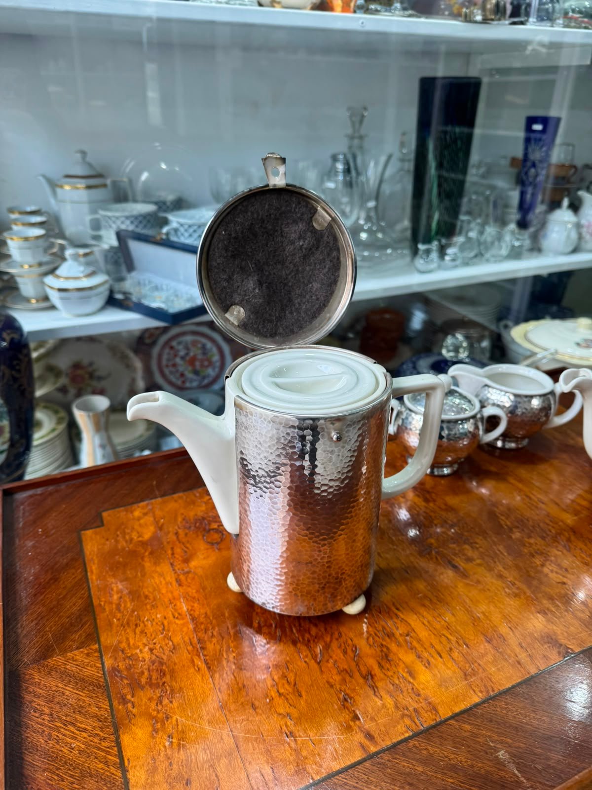 Servicio de té y café WMF aleman platería con porcelana - Imagen 8