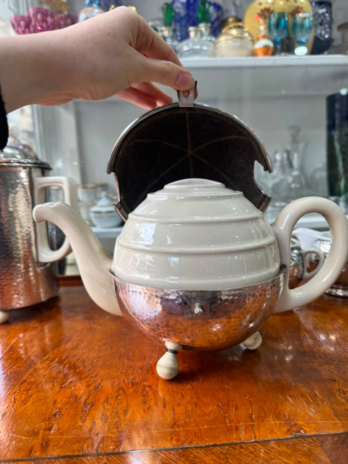 Servicio de té y café WMF aleman platería con porcelana - Imagen 2