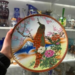 Plato porcelana tsuji pintado a mano con oro