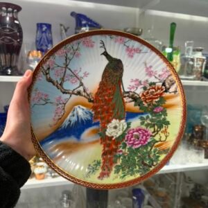 Plato porcelana tsuji pintado a mano con oro