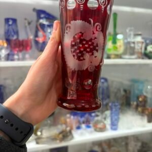 Florero de cristal rubi