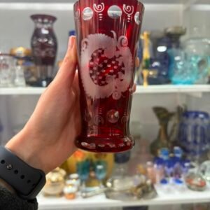 Florero de cristal rubi