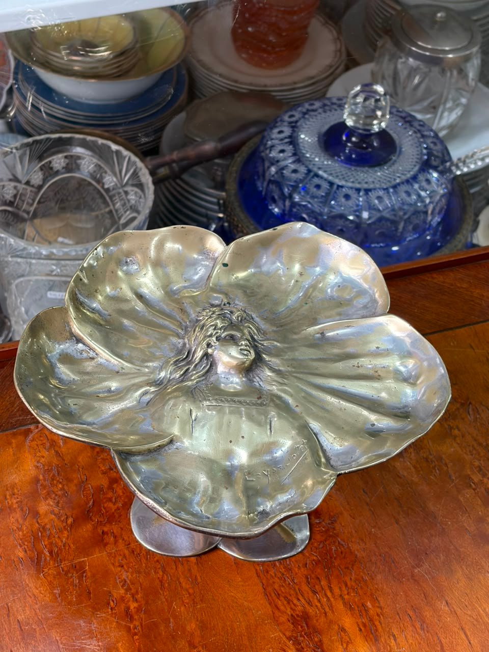 Antigua fuente o centro de mesa ART NOUVEAU luis vaniot 1900 - Imagen 3
