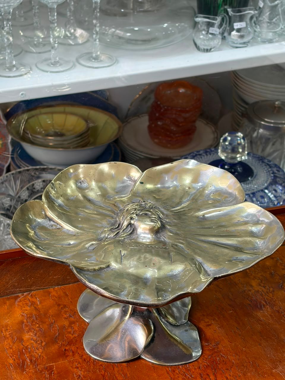 Antigua fuente o centro de mesa ART NOUVEAU luis vaniot 1900 - Imagen 2