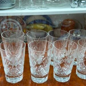 Juego de 12 vasos de cristal súper tallado