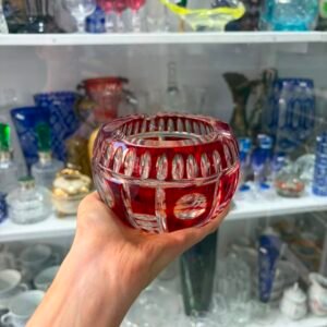 Cenicero de cristal súper tallado rubi