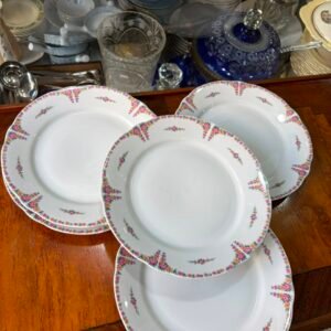Set de 5 platos playos porcelana verbano