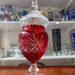 Caramelera de cristal súper tallado rubi