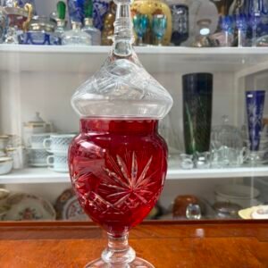 Caramelera de cristal súper tallado rubi