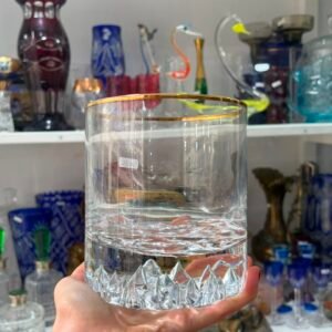 Hielera cristal con dorado