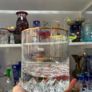 Hielera cristal con dorado